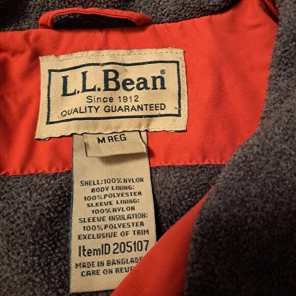L.L. Bean Men’s Fleece Lined Thinsulate Warm-up Jacket Rust Orange M-Regular - Picture 6 of 10